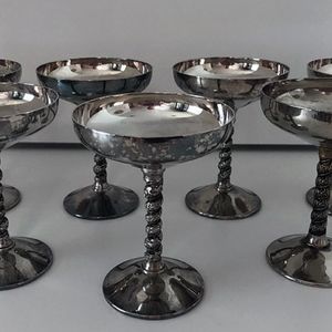 Vintage Valero Silver plated Champagne Glasses
